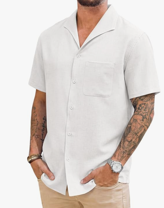 Runcati Camisas casuales con botones para hombre
